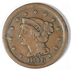 1846 LARGE CENT VF