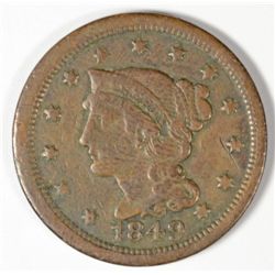 1849 LARGE CENT VF