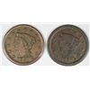 Image 1 : 1850 G/VG & 1851 VF LARGE CENTS