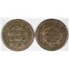 Image 2 : 1850 G/VG & 1851 VF LARGE CENTS
