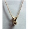 Image 1 : 14kt .15 Diamond Solitaire Pendant
