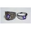 Image 1 : Lot of 2 Amythist Sterling Silver Rings