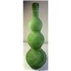 Image 1 : GREEN GLASS VASE WITH FROSTED OUTSIDE