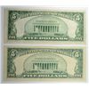 Image 5 : $1 SILVER CERT FUNNY BACK., $5 SILVER CERT., $5 RED SEAL, & $2 RED SEAL