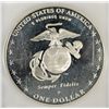 Image 3 : 2005 MARINE CORP 230TH ANNIVERSARY SILVER DOLLAR USCF PR-70 DCAM