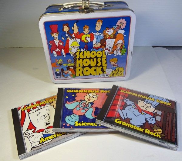 School Rocks Box 1999 SCHOOLHOUSE ROCK METAL LUNCH BOX 3 CD SET PROMO