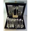 Image 1 : 42 PIECE WM ROGERS AND SON "ENCHANTED ROSE" COLLECTION SILVER PLATED FLATWARE