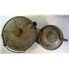 Image 2 : LOT OF 2 OLD GALVANIZED METAL OIL GAS CAN WITH WOODEN HANDLE SPOUT AND CAP
