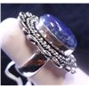 Image 2 : New German Silver Lapis Ring, Size 6 , Top is 1 1/4" long