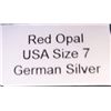 Image 6 : New German Silver Ring, Size 7, Red Opal, Top is  1 1/4" long