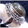 Image 2 : New German Silver Ring, Labradorite, Size 6, Top is 1" long