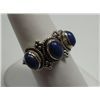 Image 2 : STERLING SILVER RING WITH LAPIS, SIZE 8