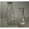 Image 1 : VINTAGE PAIR OF MILK BOTTLES, WITH PINKISH TONE TO GLASS