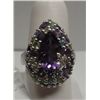 Image 2 : STERLING SILVER RING SET WITH CZ'S, SIZE 8, MARKED .925 BEAUTIFUL!
