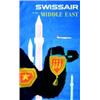 Image 1 : Swissair to the Middle East BÜHLER FRITZ Sigg Söhne Wintherthur Aff. N.E. B.E. B + Affiche froiss...