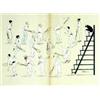 Image 1 : "Joueurs de Tennis" HASSAN Lithographie en couleurs / Lithograph in colors B.E. B + Pli centr...
