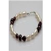 Natural 93.20ct Pearl,Ruby Bracelet .925 Sterling