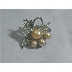 LUXURIOUS PEACH PEARL CZ BROOCH AUTHENTIC PHILIPPINE PE