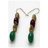 Image 1 : Natural 29.35ct Ruby,Emerald Semi Precious Earrings .92