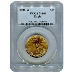 Burnished 2006-W $25 Gold Eagle MS69 PCGS