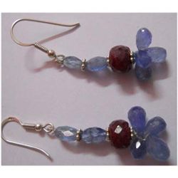 Natural 35.05 ctw Semi Precious Earring .925 Sterling