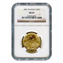 Burnished 2007-W $25 Gold Eagle MS69 NGC