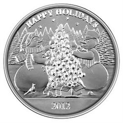 Christmas 2012 Silver Round X-3 Snowman Couple