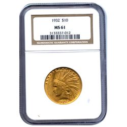 Certified US Gold $10 Indian MS61