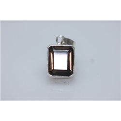 NATURAL 2G.45 CTW SMOKY TOPAZ TRILLION CUT PENDANT .925