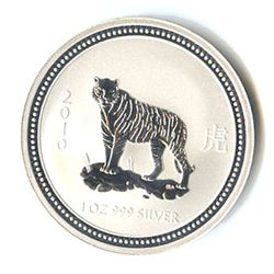 Australian Lunar Silver 1 oz Silver 2010 Tiger