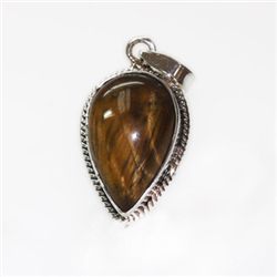 Natural 24.73 ctw Tigereye Pendant .925 Sterling Silver