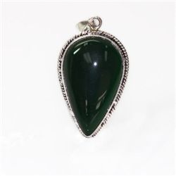 Natural 21.65 ctw Green Onex Pear Cut .925  Silver