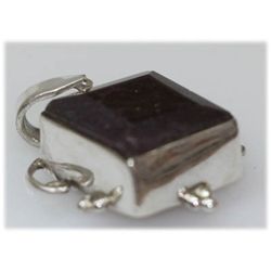 Natural 36.00 Ctw Ruby Square Pendant .925 Sterling