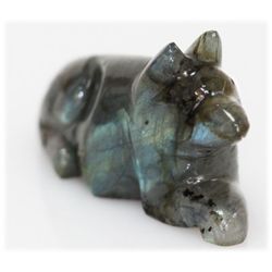 NATURAL 161.96 CTW MOONSTONE DOG FIGURE