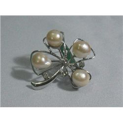 CELTICS PEACH PEARL CZ BROOCH AUTHENTIC PHILIPPINE PEAR