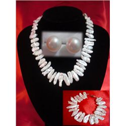 NATURAL 425 CTW KISHI WHITE PEARL TRIBAL DESIGN SET