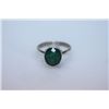 NATURAL 18.75 CTW EMERALD OVAL RING .925 STERLING SILVE
