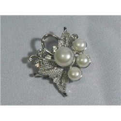 LUXURIOUS WHITE PEARL CZ BROOCH AUTHENTIC PHILIPPINE PE