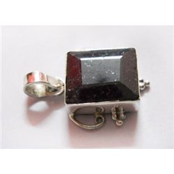 Natural 31.35 ctw Ruby Square Pendant .925 Sterling