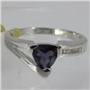 Genuine  0.94 ctw  Iolite Ring  14KT White Gold