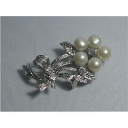 CLASSIC WHITE PEARL CZ BROOCH AUTHENTIC PHILIPPINE PEAR