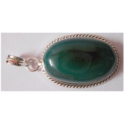 Natural 40.95 ctw Green Onex Oval Pendant 925 Sterling