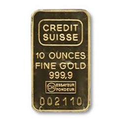 Gold Bars: Ten Ounce Gold Bar (manufacturer our choice)