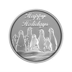 Christmas 2012 Silver Round X-28 Penguins - Half Ounce