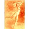 Image 1 : """La Course""" PEAN RENE Sanguine signée B.E. B + Taches d'humidité / Water stains 300/610 € 31...
