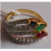 Image 2 : 4.367g Ring in 14kt 4.087g Gold,0.64 Ctw Diamond,0.76 Ctw Ruby,Sapphire and Emerald