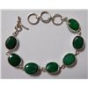 Image 1 : 21.00g Bracelet of Emerald in Silver