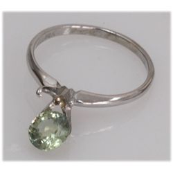 NATURAL 1.17 CTW 14K GREEN SAPPHIRE GOLD RING