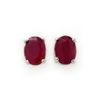 Image 1 : Genuine 3.10 ctw Ruby Stud Earrings 14kt Gold-White