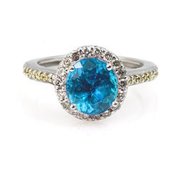 Genuine 1.85 ctw Aqua Marine Ring 14k